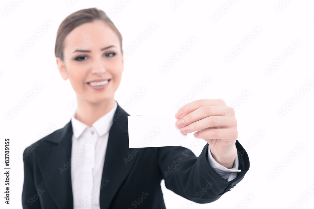 Beautiful woman advertising in formal clothes Beautiful woman advertising in formal clothes