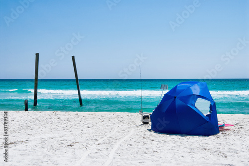 Gulf of Mexico along the Emerald Coast with Beach Tent © Laura Ballard