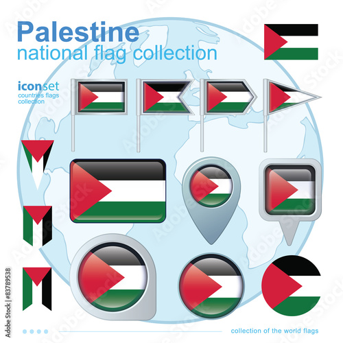 Flag of Palestine, icon collection, vector illustration Free Download Flag of Palestine, icon collection, vector illustration - GFXLoad