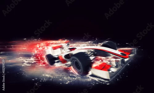 Obraz bolid formuły F1 ze specjalnym efektem prędkości