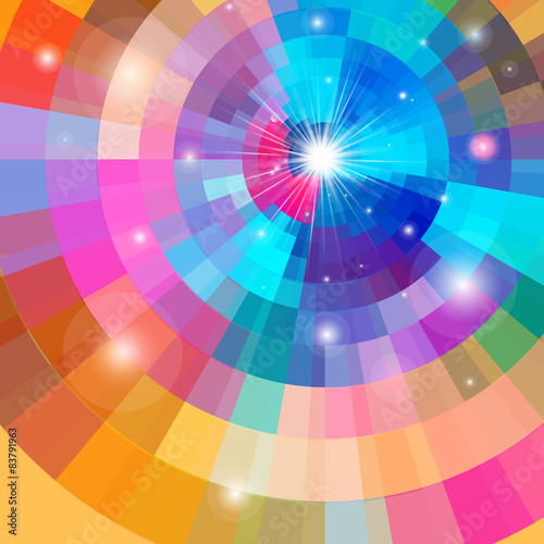 Abstract colorful background with sun