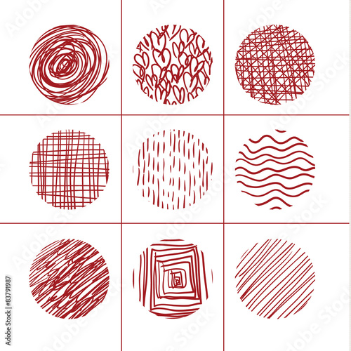 Hand-drawn textures set abstract, design element.