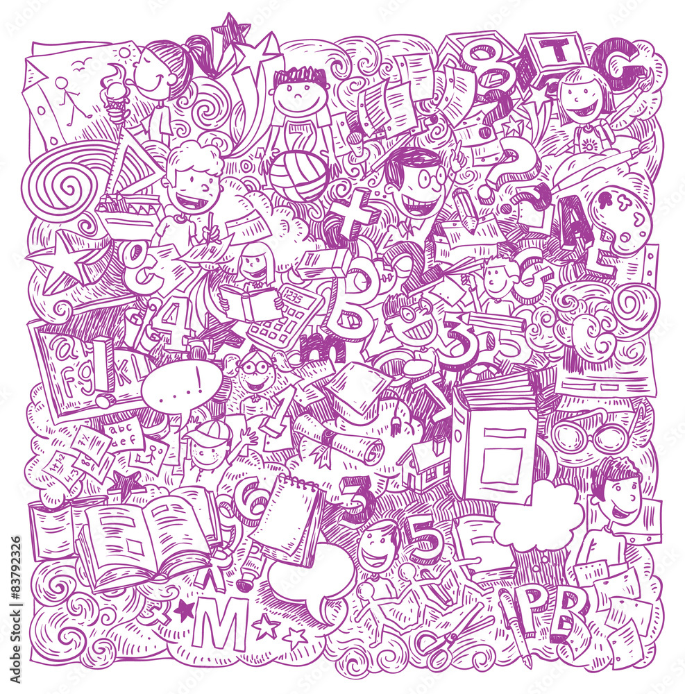 Back to school Doodle, icons, vector illustration. Back to school Doodle, icons, vector illustration.