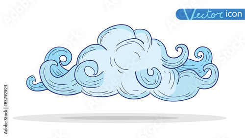 Doodle Cloud icon, vector illustration