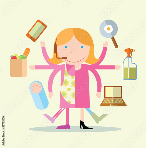  Super Mom icon, vector illustration