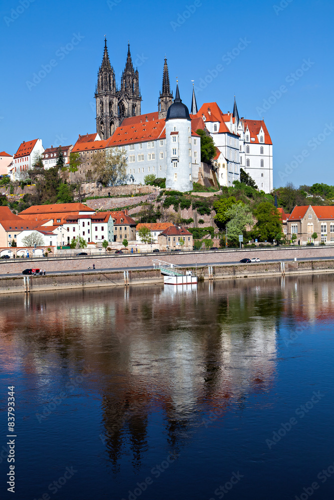 Naklejka premium Cityscape of Meissen with the Albrechtsburg castle