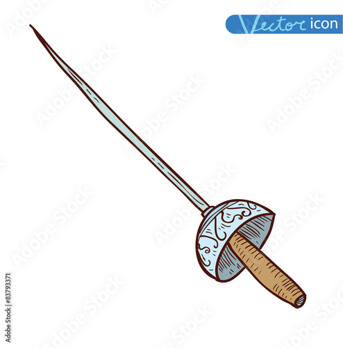 pirate sword, vector illustration.