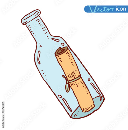 message botle, icon vector illustration. 
