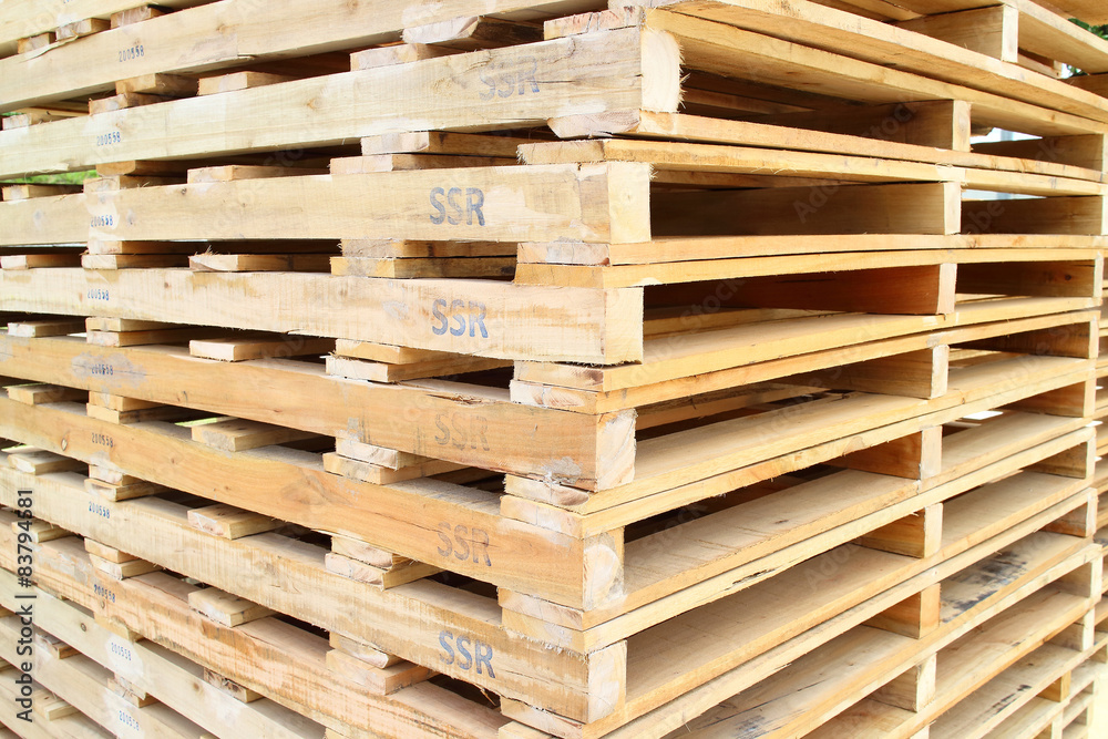 Wood pallet in factory