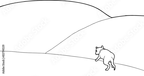 Lonely Puppy on Hill
