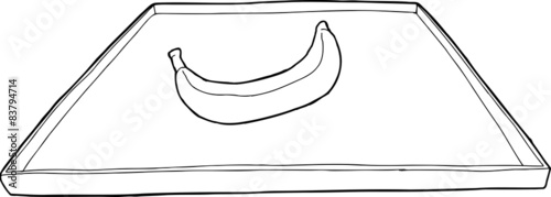 Outline of Banana on Tray