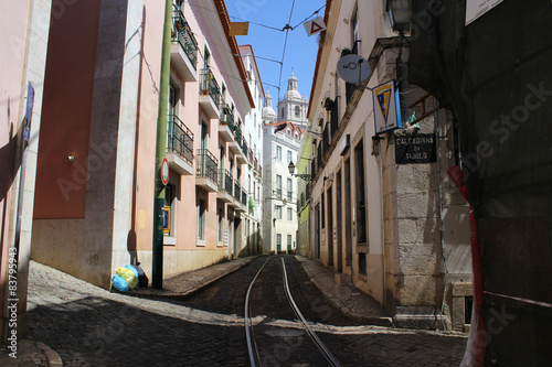 Railway Funicular  Tram Lisbon  Portugal