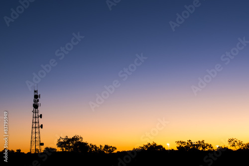 Radio tower at sunset in Redbank Plains, Brisbane, Queensland. photo
