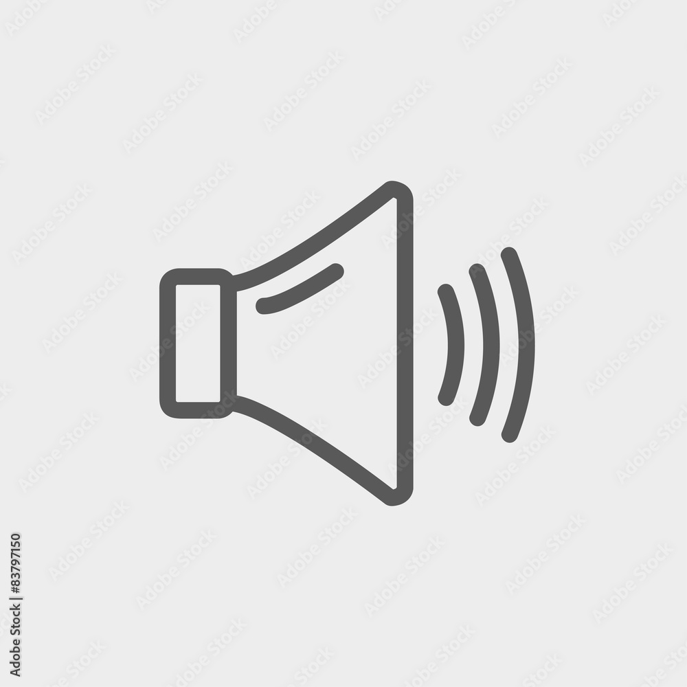 High speaker volume thin line icon High speaker volume thin line icon