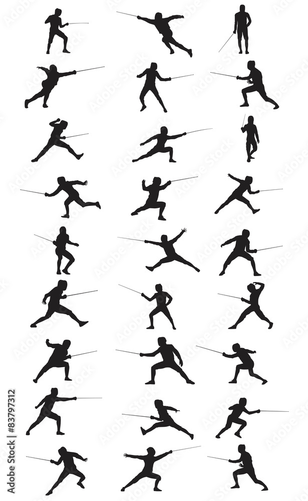Fencing Silhouettes Fencing Silhouettes