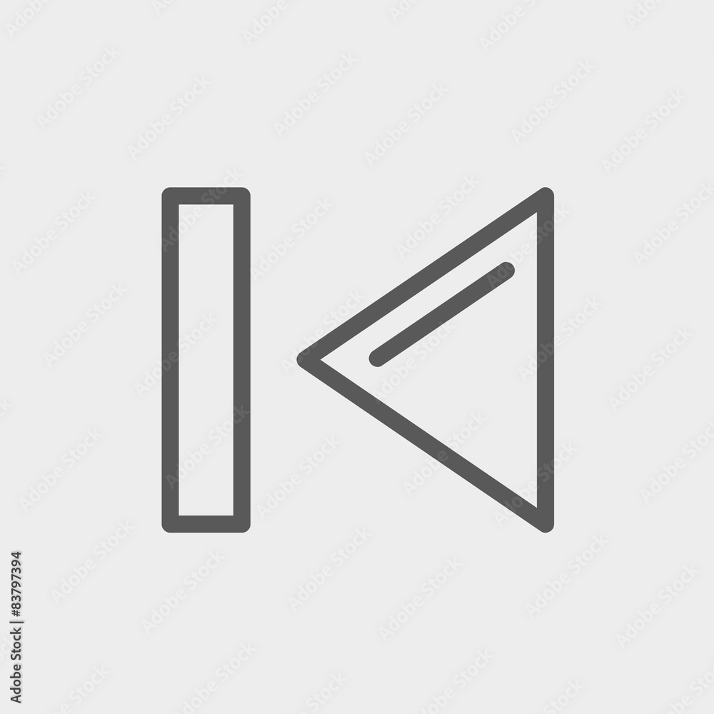 Previous button thin line icon Previous button thin line icon