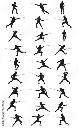 Fencing Silhouettes