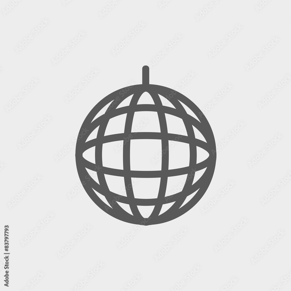 Disco ball thin line icon Disco ball thin line icon