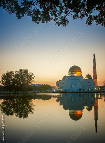 Mosque Sunrise Reflection