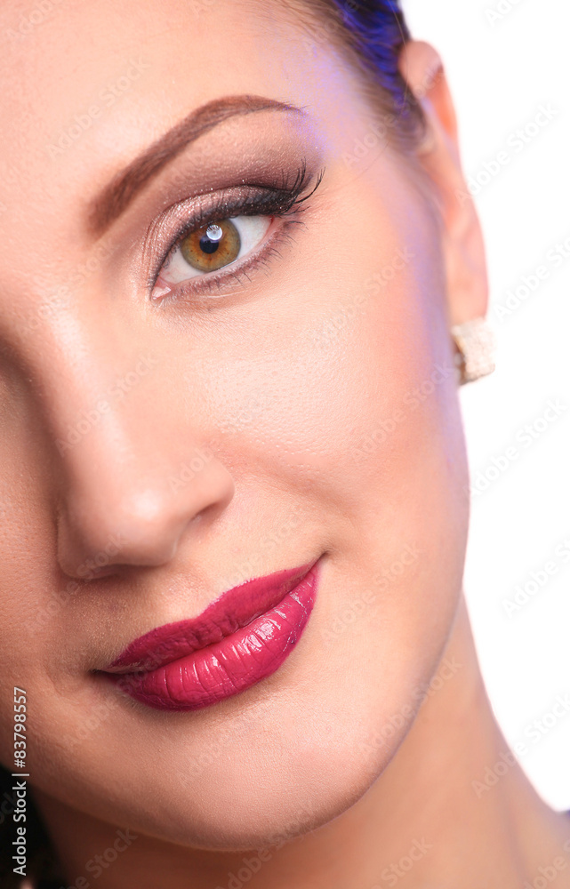 Close up portrait of beautiful young woman face Close up portrait of beautiful young woman face