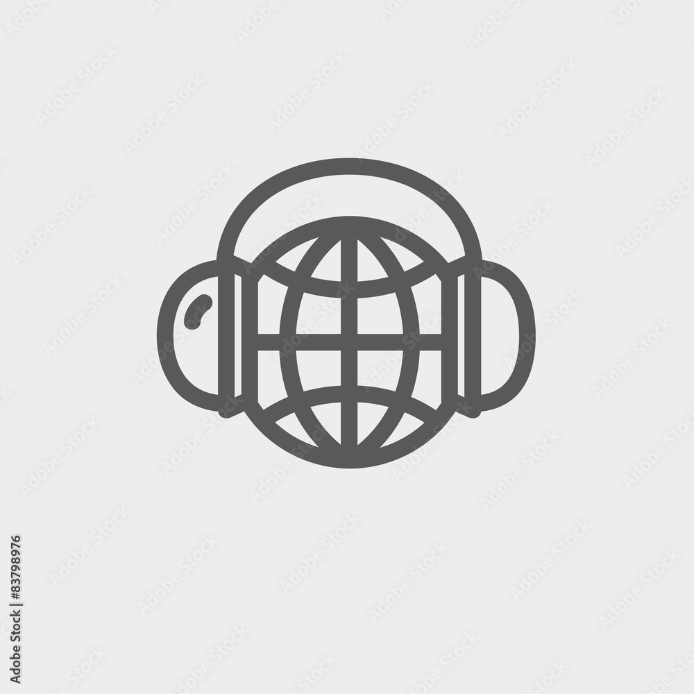 World music thin line icon World music thin line icon