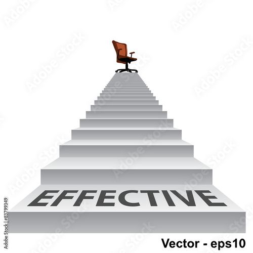 Vector white stair with a chair