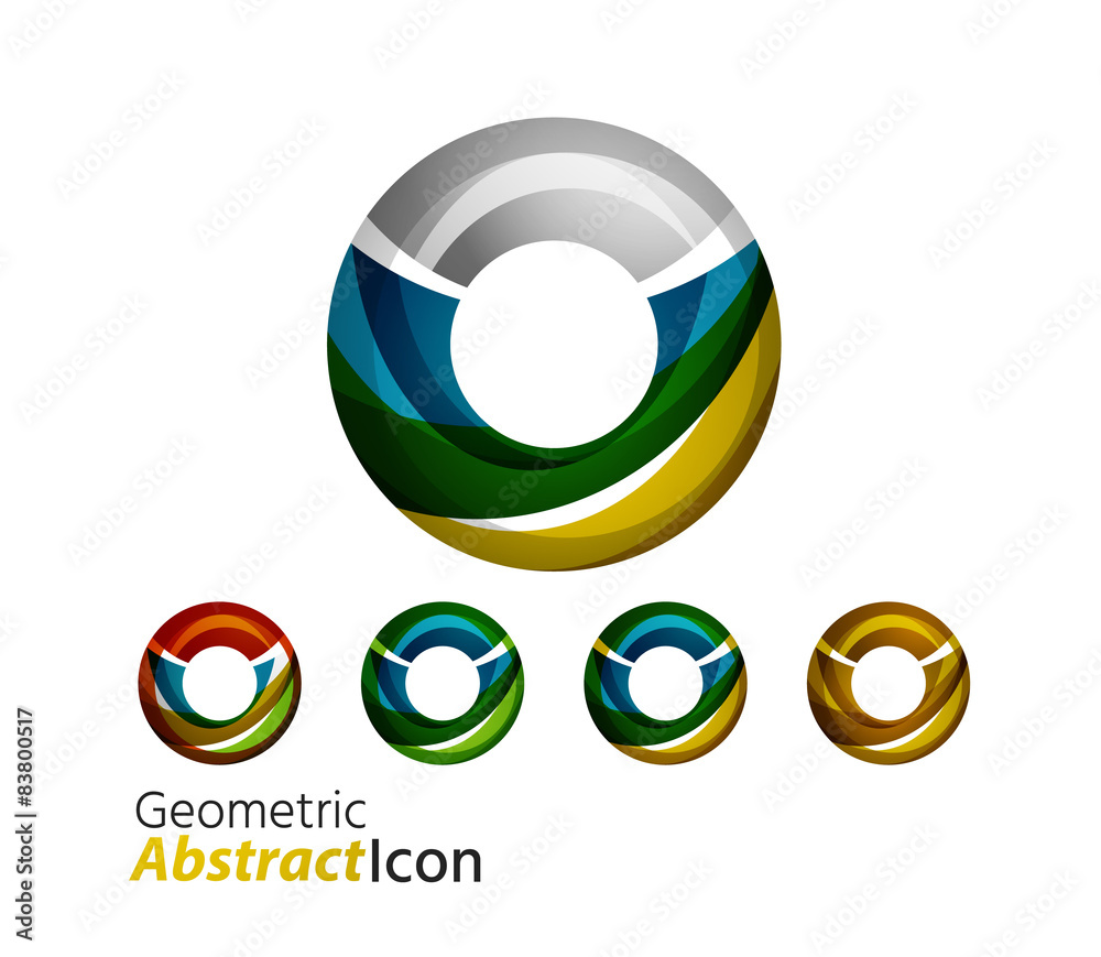 Set of abstract geometric company logo ring, circle Set of abstract geometric company logo ring, circle