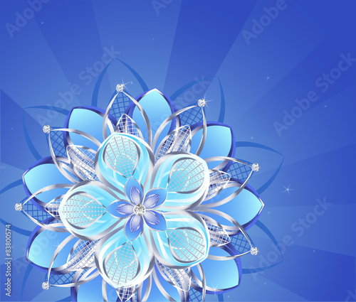 Abstract Silver Flower