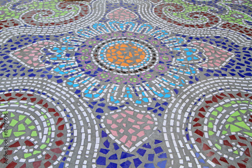 Mosaic tiled floor background