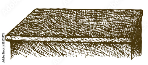 Wooden desktop. Vector sketch