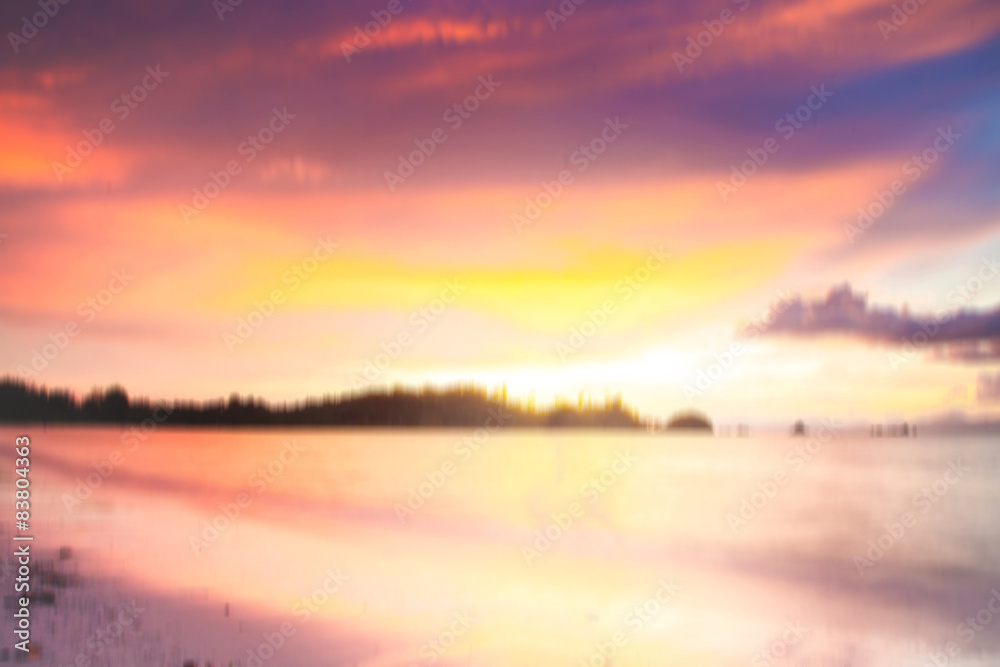 Abstract blur background of sunset sea