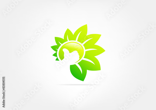 Fototapeta Naklejka Na Ścianę i Meble -  green thumb vector logo design