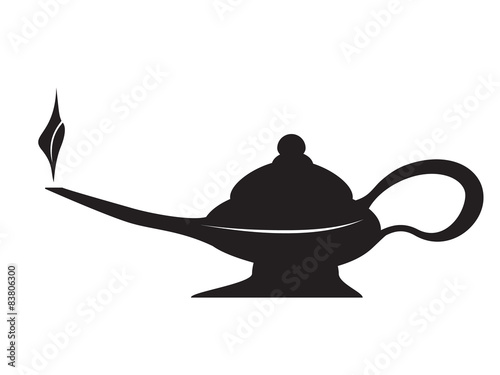 oil lamp magic lamp symbol vector illustration