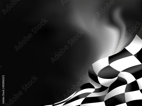 race background checkered flag design on black