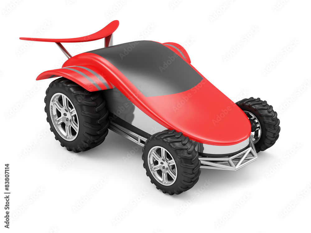 Fictional Red Sport Car isolated on white background. My Own Design