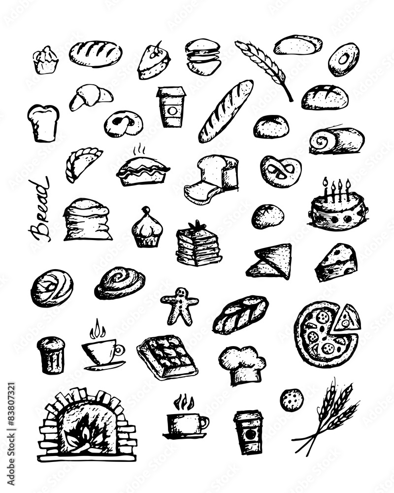 Bakery collection, sketch for your design