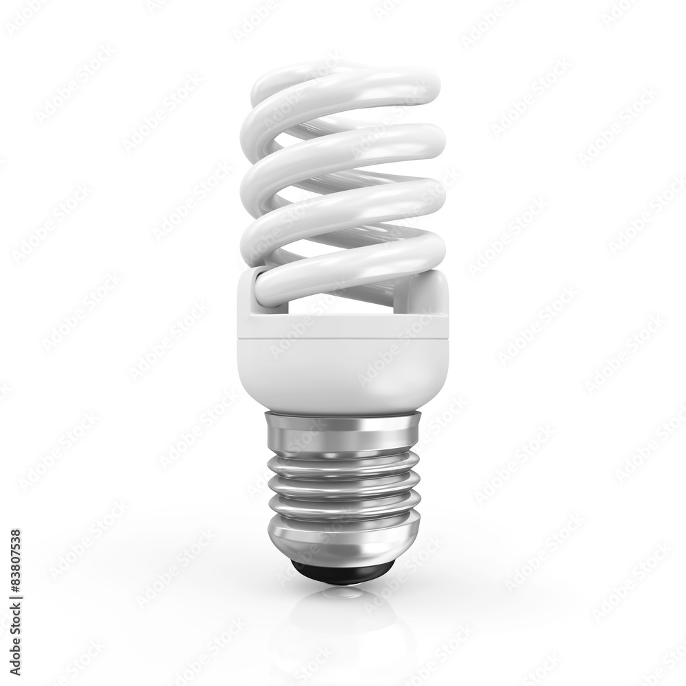 Modern Fluorescent Light Bulb isolated on white background Modern Fluorescent Light Bulb isolated on white background