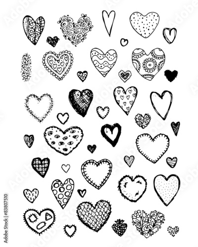 Set of valentine hearts for your design