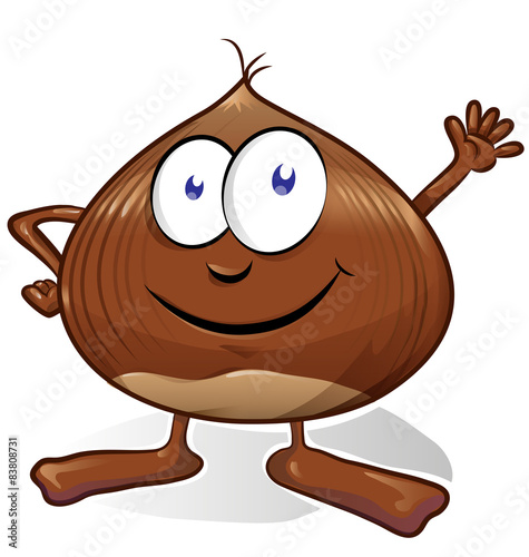 chestnut cartoon isolated on white background