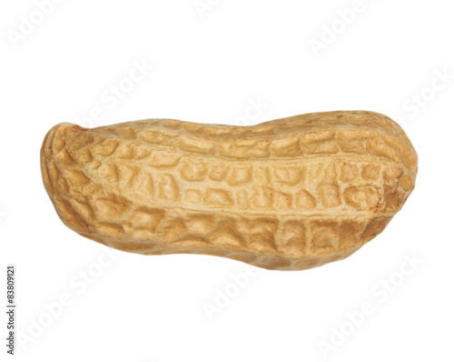 macro of peanut isolated on white