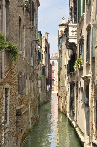 Narrow waterway in Venice, Italy