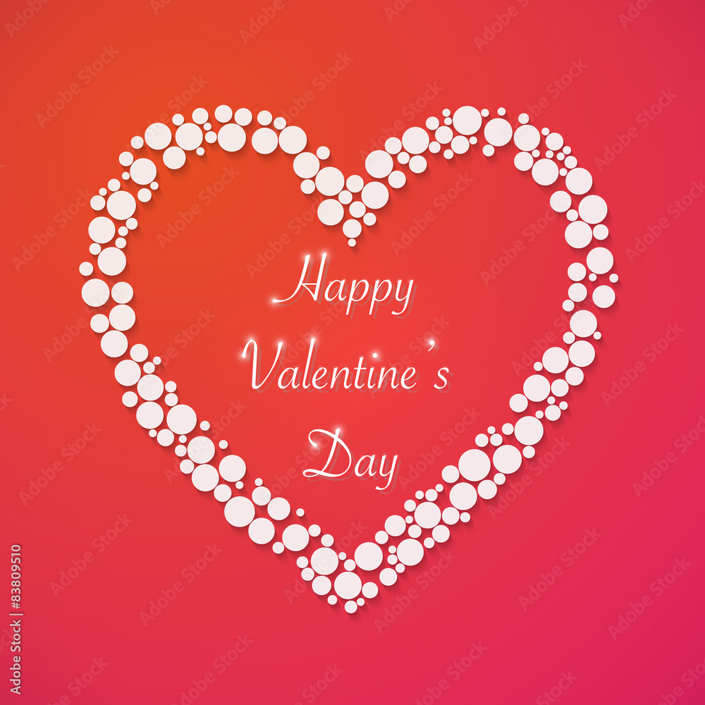 Happy Valentine's Day Vector Background with Heart Love Shape. R Happy Valentine's Day Vector Background with Heart Love Shape. R