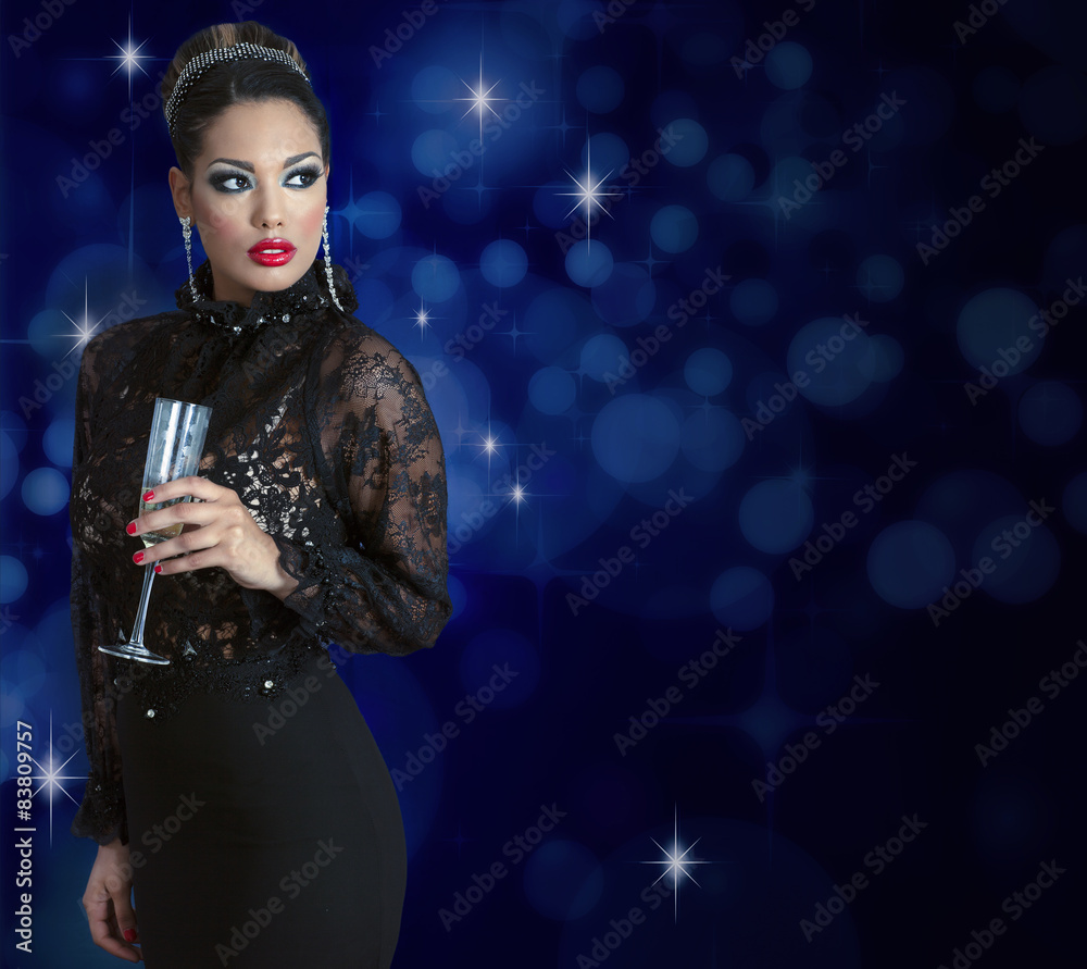 Fototapeta premium Party woman starry night
