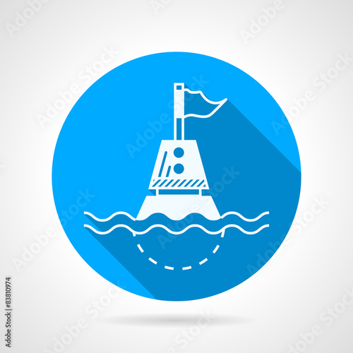 Marine buoy blue round vector icon