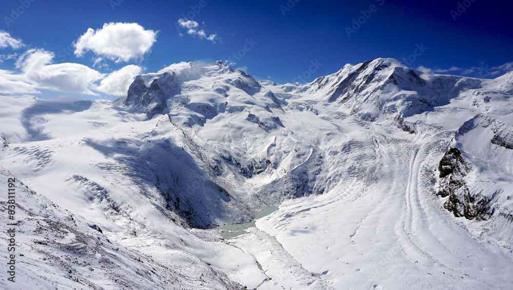 snow alps mountains scenic and blue sky