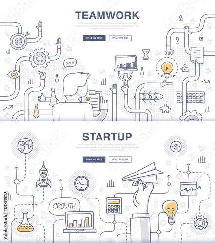 Startup and Teamwork Doodle Concepts © Rassco