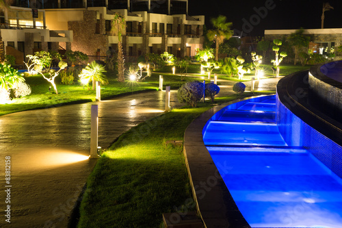 In the garden at night