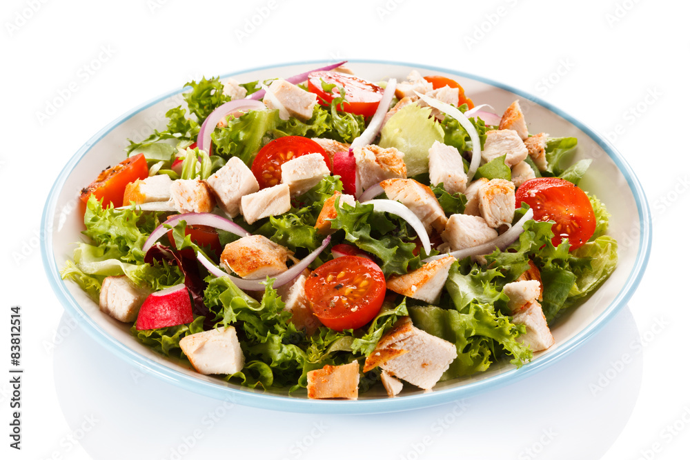 Caesar salad on white background Caesar salad on white background