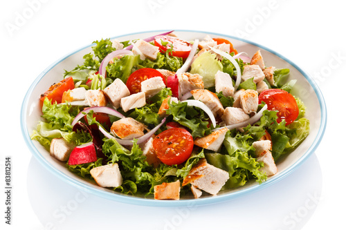 Caesar salad on white background