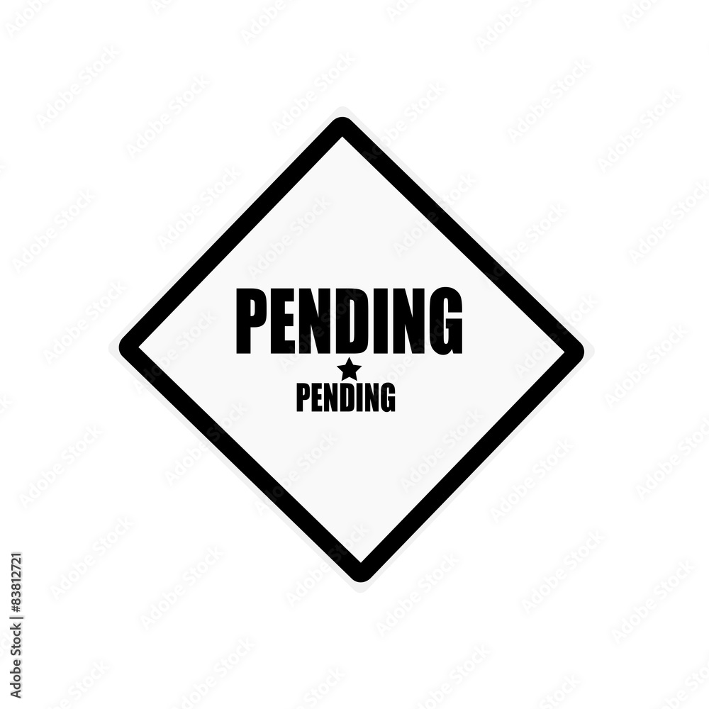 Pending black stamp text on white background Pending black stamp text on white background